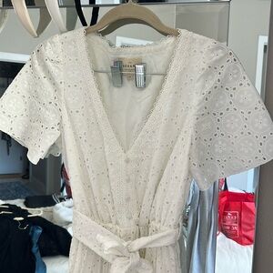 Sézane Robe Isidore White Eyelet Dress Size 34
